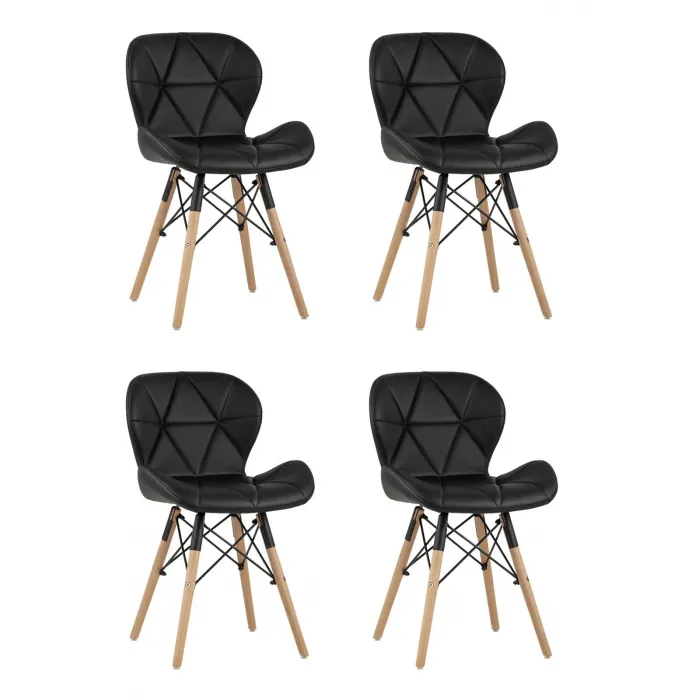 Стул Бон экокожа черный 4 шт. Stool Group УТ000035727 от ImperiumLoft