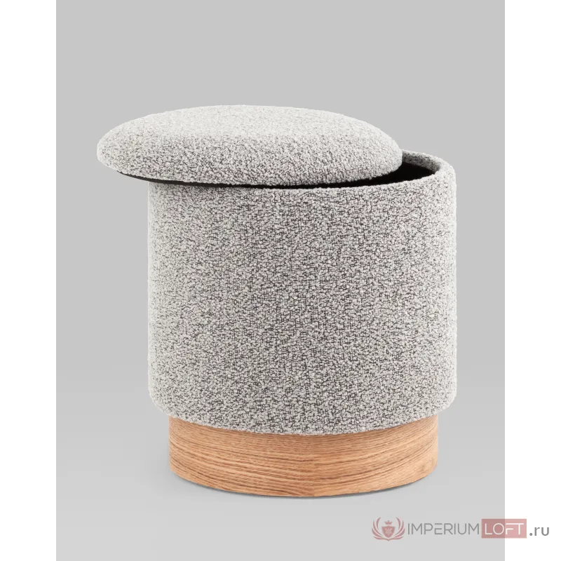 Пуф с ящиком Холли XS букле серый Stool Group УТ000038724 от ImperiumLoft