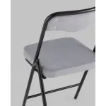 Складной стул Джонни велюр серый каркас черный матовый Stool Group УТ000038735 от ImperiumLoft