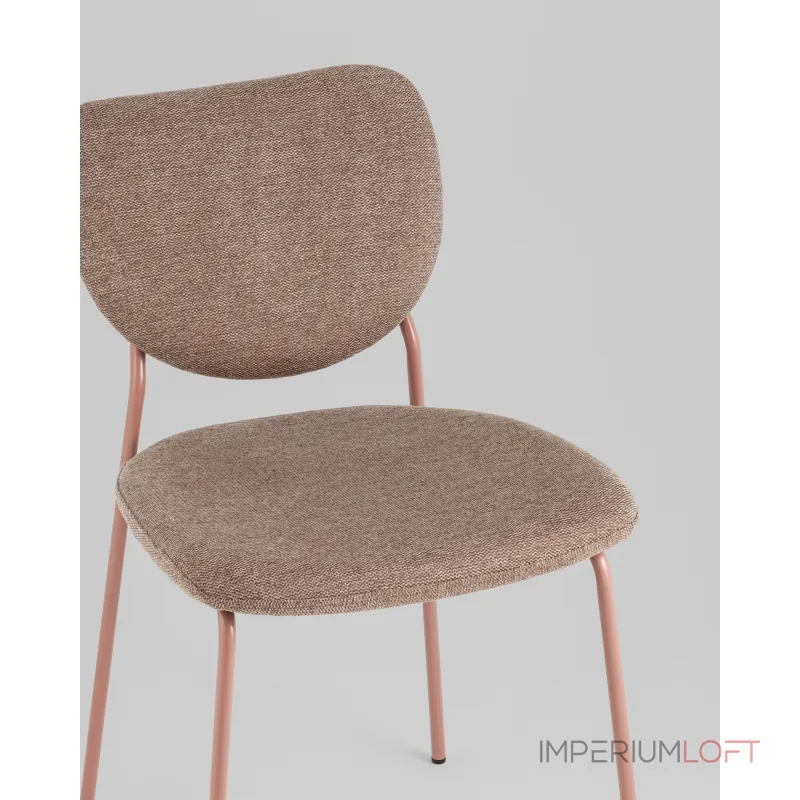 Стул обеденный Gigi шенилл коричневый розовые ножки Stool Group УТ000039033