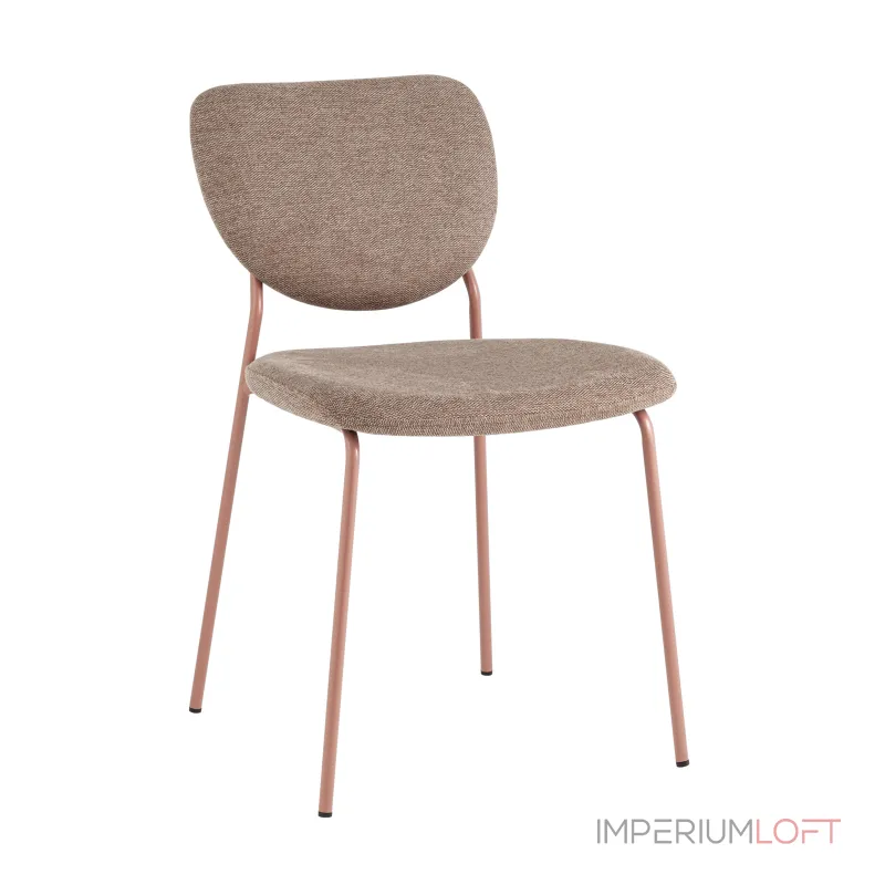 Стул обеденный Gigi шенилл коричневый розовые ножки Stool Group УТ000039033