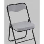 Складной стул Джонни велюр серый каркас черный матовый Stool Group УТ000038735 от ImperiumLoft