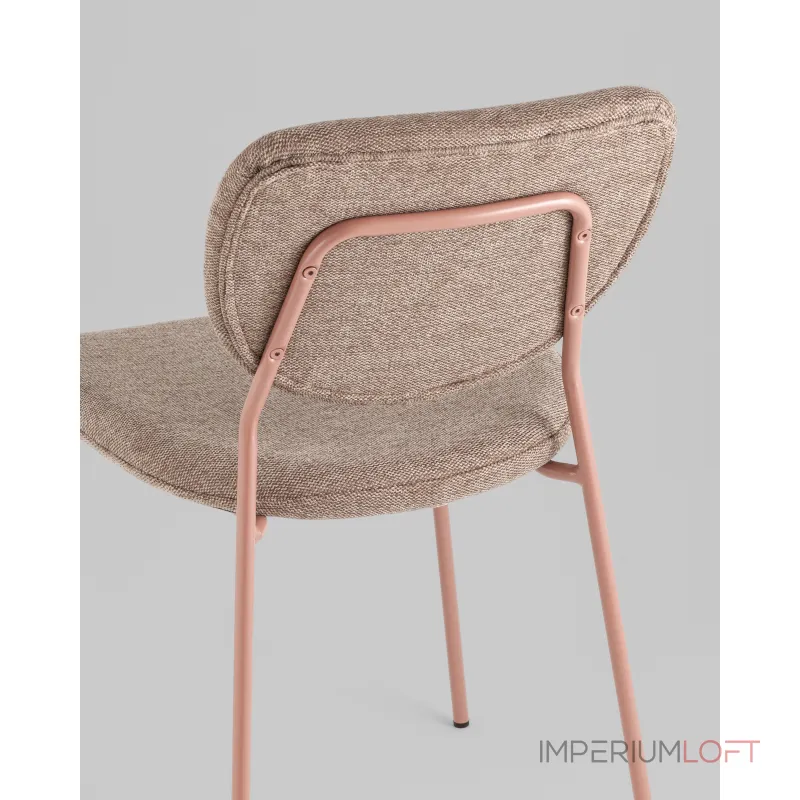 Стул обеденный Gigi шенилл коричневый розовые ножки Stool Group УТ000039033