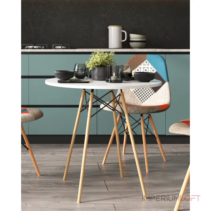 Стол круглый Eames DSW NEW D70 белый Stool Group УТ000038929 Стол круглый Eames DSW NEW D70 белый Stool Group УТ000038929