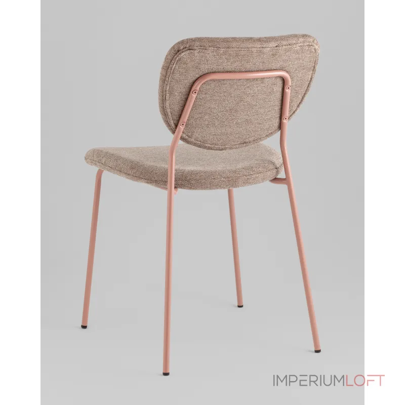 Стул обеденный Gigi шенилл коричневый розовые ножки Stool Group УТ000039033