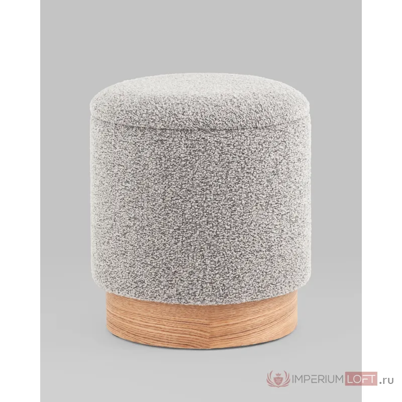Пуф с ящиком Холли XS букле серый Stool Group УТ000038724 от ImperiumLoft
