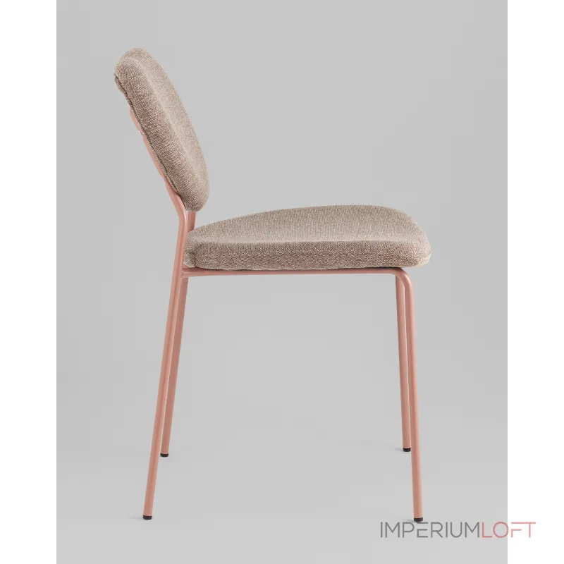 Стул обеденный Gigi шенилл коричневый розовые ножки Stool Group УТ000039033