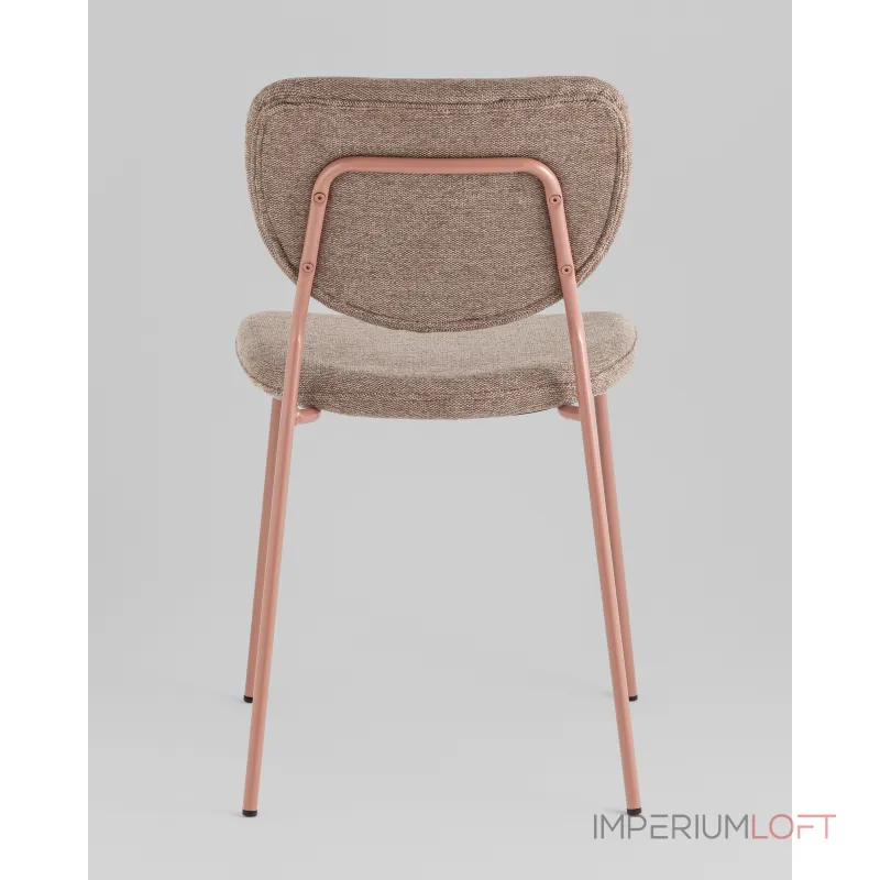 Стул обеденный Gigi шенилл коричневый розовые ножки Stool Group УТ000039033