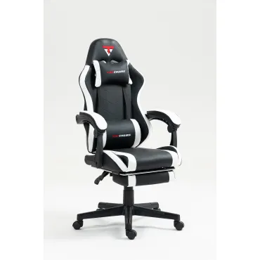 Кресло спортивное Prophet с оттоманкой черно-белый Stool Group УТ000039480