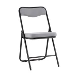 Складной стул Джонни велюр серый каркас черный матовый Stool Group УТ000038735 от ImperiumLoft