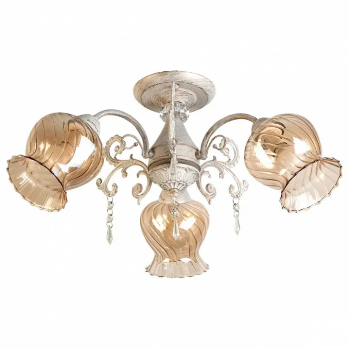 Люстра на штанге TopLight Miranda TL5690D-03WG Цвет арматуры золото Цвет плафонов янтарный от ImperiumLoft