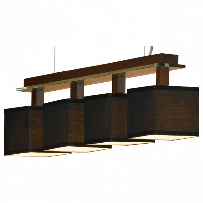 Подвесной светильник Lussole Montone LSF-2573-04 Цвет арматуры хром Цвет плафонов черный от ImperiumLoft