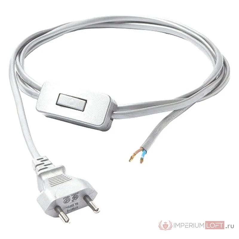 Сетевой провод с выключателем  Nowodvorski Cameleon Cable WITH SWITCH WH 8612 цвет арматуры белый от ImperiumLoft