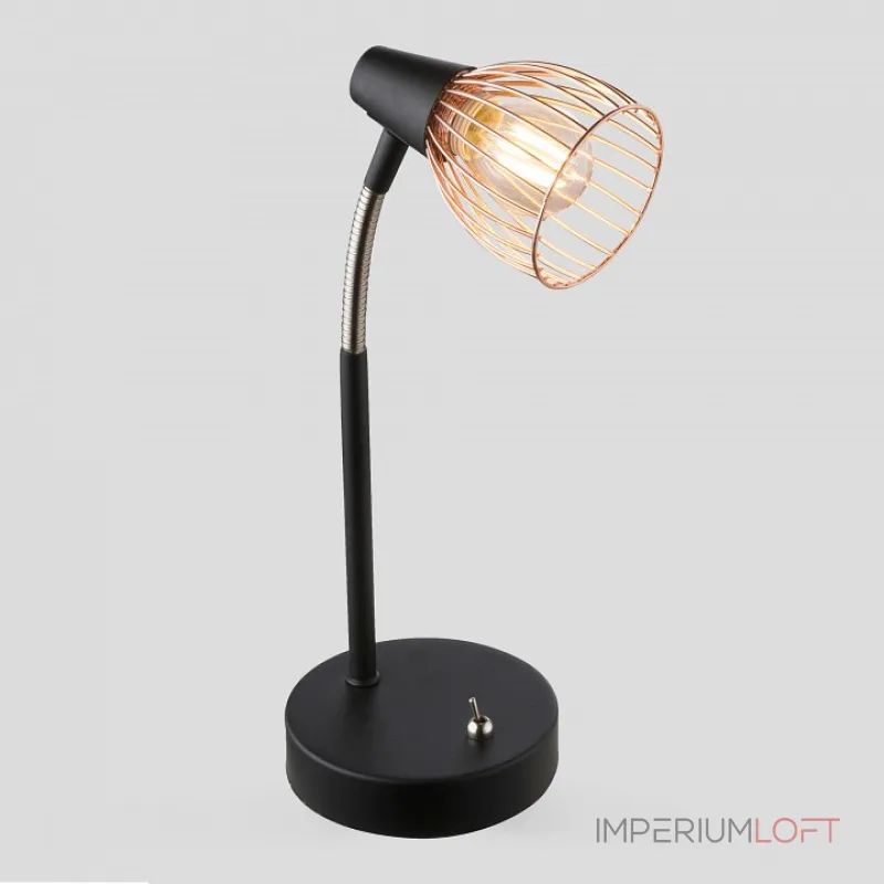 Настольная лампа декоративная Rivoli Insolito T1 CP Б0038134 Цвет арматуры черный Цвет плафонов медь Настольная лампа декоративная Rivoli Insolito T1 CP Б0038134 Цвет арматуры черный Цвет плафонов медь