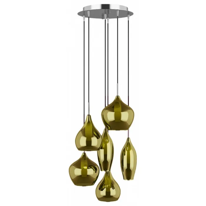 Подвесной светильник Lightstar Pentola 803068 Цвет арматуры хром Цвет плафонов зеленый от ImperiumLoft