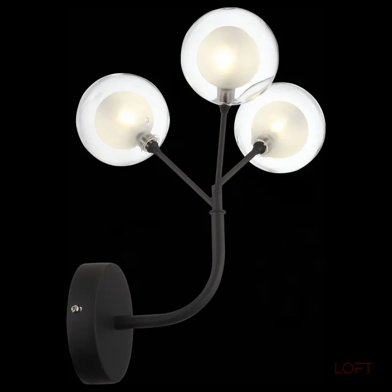 Бра ST-Luce Demele SL376.401.03 Цвет арматуры черный Цвет плафонов белый