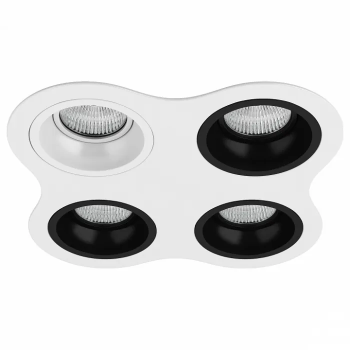 Встраиваемый светильник Lightstar Domino D64606070707 цвет арматуры черно-белый от ImperiumLoft