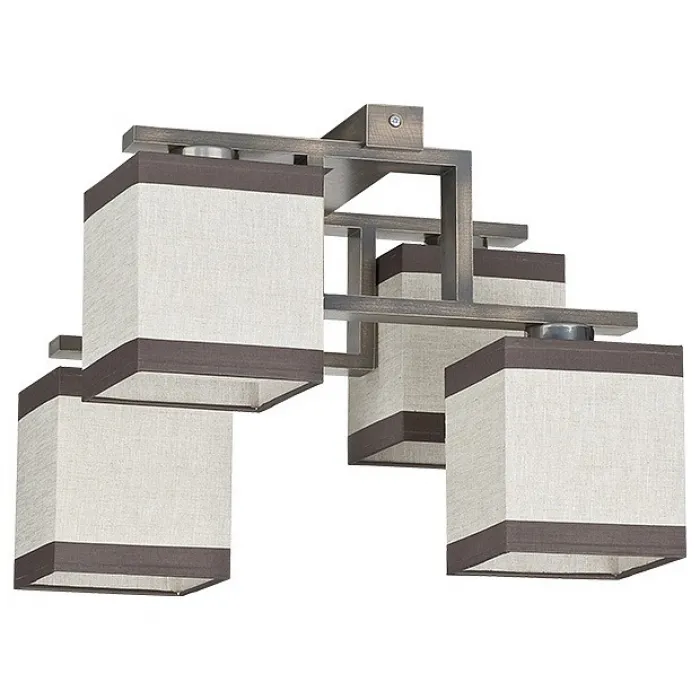 Люстра на штанге TK Lighting Lea 409 Lea gray 4 Цвет арматуры хром Цвет плафонов коричневый от ImperiumLoft