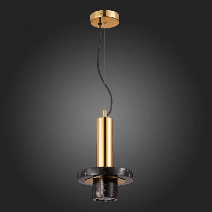 Подвесной светильник ST-Luce Pietra SL1210.403.01 Цвет арматуры золото Цвет плафонов черный от ImperiumLoft