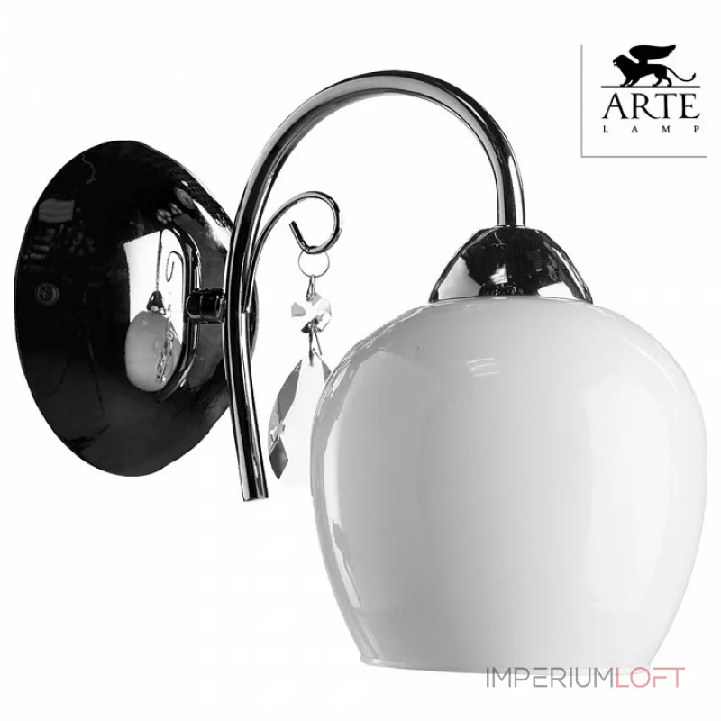 Бра Arte Lamp Millo A9548AP-1CC Цвет арматуры хром Цвет плафонов белый