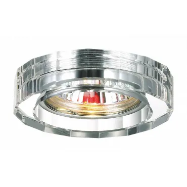 Встраиваемый светильник Novotech Glass 369487 Цвет арматуры серебро Цвет плафонов прозрачный от ImperiumLoft