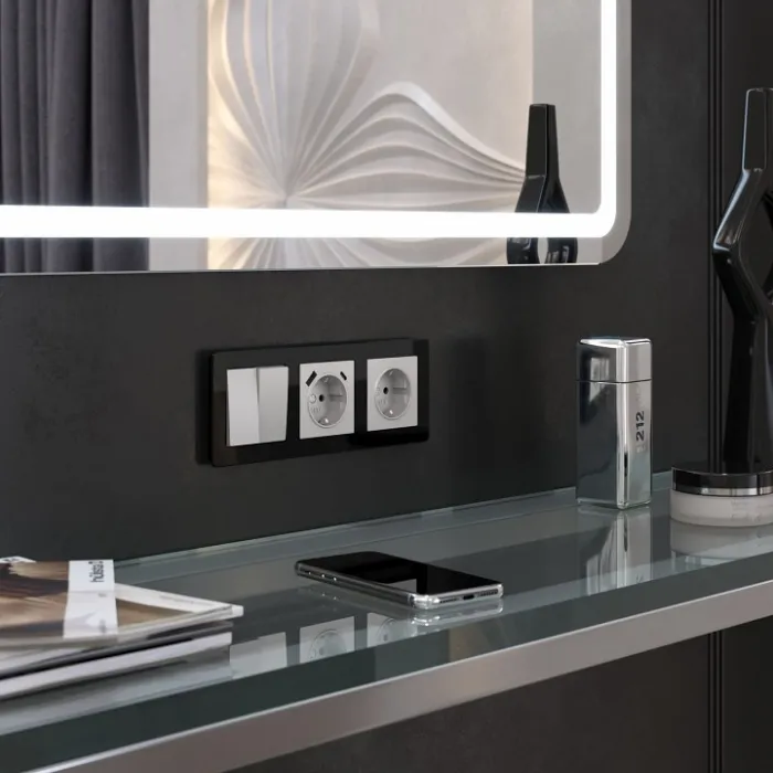 Рамка на 3 поста Werkel Acrylic черный W0032708 от ImperiumLoft