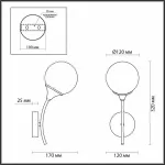 Бра Lumion Yoko 4558/1W Цвет арматуры латунь Цвет плафонов прозрачный от ImperiumLoft