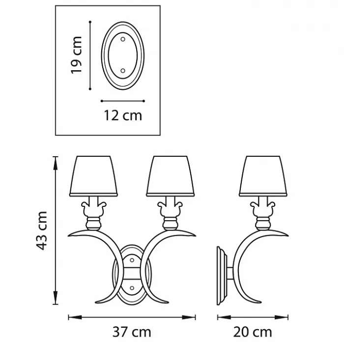 Бра Lightstar Antique 783621 Цвет арматуры бронза Цвет плафонов кремовый от ImperiumLoft