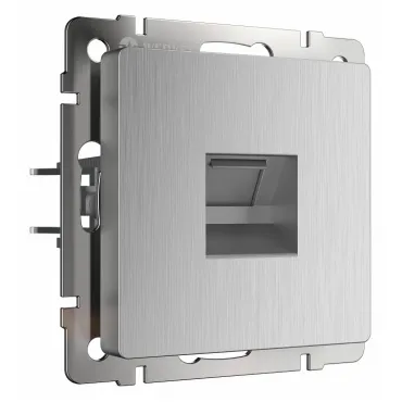 Розетка Ethernet RJ-45 без рамки Werkel cеребряный рифленый W1181009 Цвет арматуры серебро от ImperiumLoft