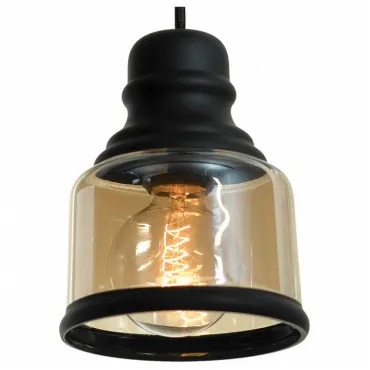 Подвесной светильник Lussole Tonawanda GRLSP-9688 Цвет плафонов янтарный Цвет арматуры черный