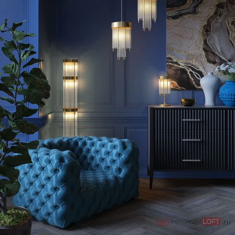Торшер Odeon Light York 4788/12F Цвет плафонов прозрачный Цвет арматуры золото от ImperiumLoft