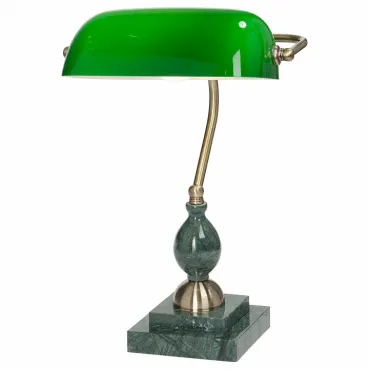 Настольная лампа офисная Vitaluce V2910 V2910/1L Цвет арматуры бронза Цвет плафонов зеленый