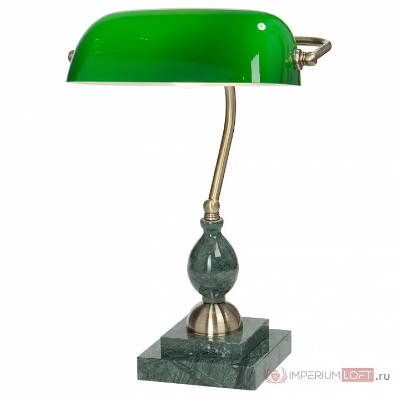 Настольная лампа офисная Vitaluce V2910 V2910/1L Цвет арматуры бронза Цвет плафонов зеленый от ImperiumLoft