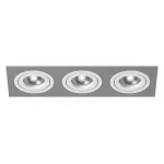 Встраиваемый светильник Lightstar Intero 16 triple quadro i539060606 Цвет арматуры серый Цвет плафонов белый