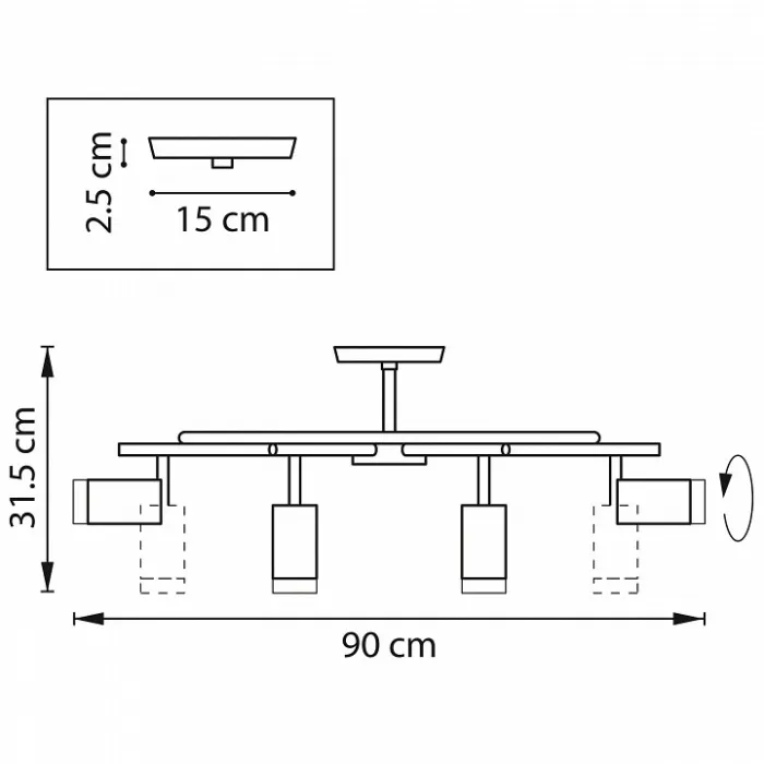 Люстра на штанге Lightstar Rullo LR7183743640 от ImperiumLoft