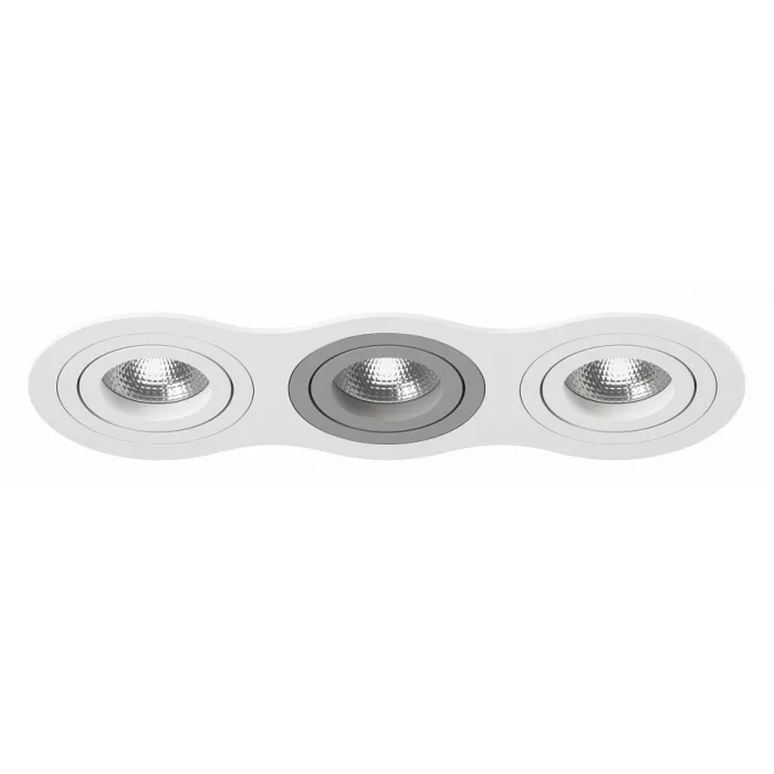 Встраиваемый светильник Lightstar Intero 16 triple round i636060906 Цвет арматуры серый Цвет плафонов белый от ImperiumLoft
