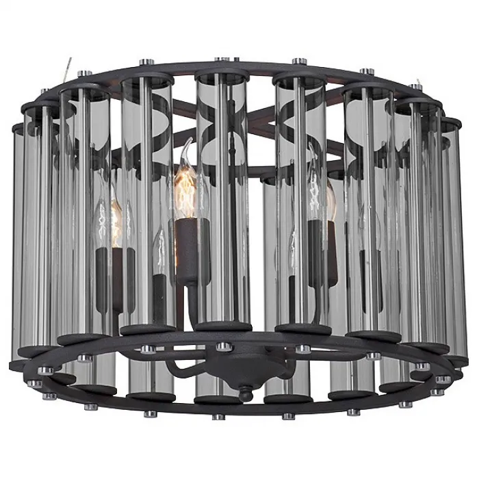 Подвесной светильник Vitaluce V5305 V5305-1/6PL Цвет арматуры черный Цвет плафонов прозрачный от ImperiumLoft