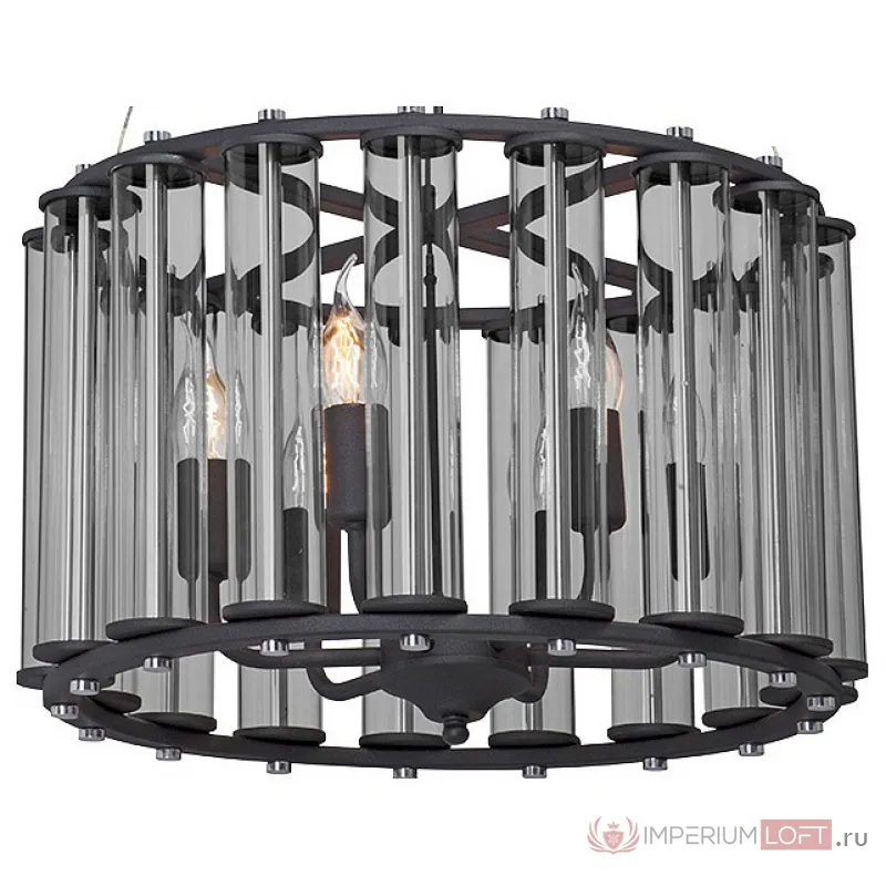 Подвесной светильник Vitaluce V5305 V5305-1/6PL Цвет арматуры черный Цвет плафонов прозрачный от ImperiumLoft