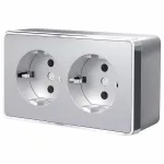 Розетка с заземлением Werkel Gallant W5072106 Цвет арматуры серебро