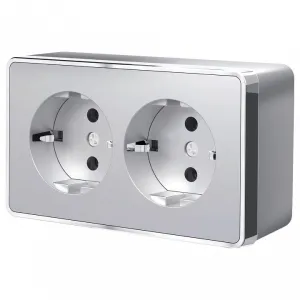 Розетка с заземлением Werkel Gallant W5072106 Цвет арматуры серебро
