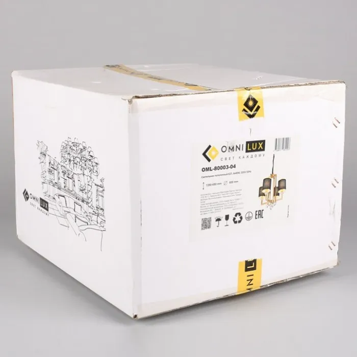 Подвесная люстра Omnilux Maranello OML-80003-04 Цвет арматуры золото Цвет плафонов прозрачный от ImperiumLoft