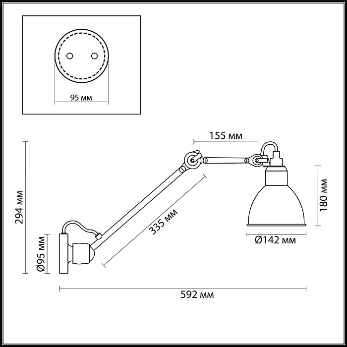 Бра Odeon Light Arta 4125/1WD Цвет арматуры черный Цвет плафонов черный от ImperiumLoft