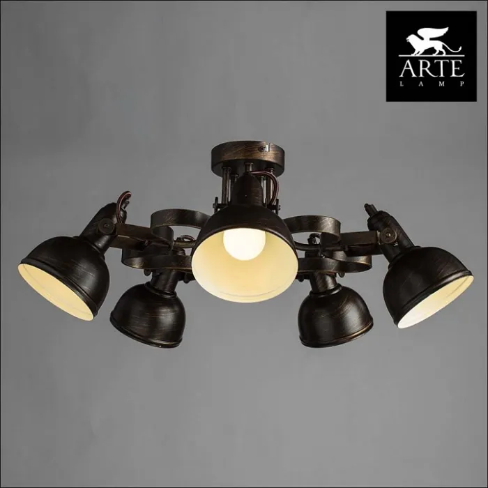 Люстра на штанге Arte Lamp Martin A5216PL-5BR Цвет арматуры коричневый Цвет плафонов коричневый от ImperiumLoft