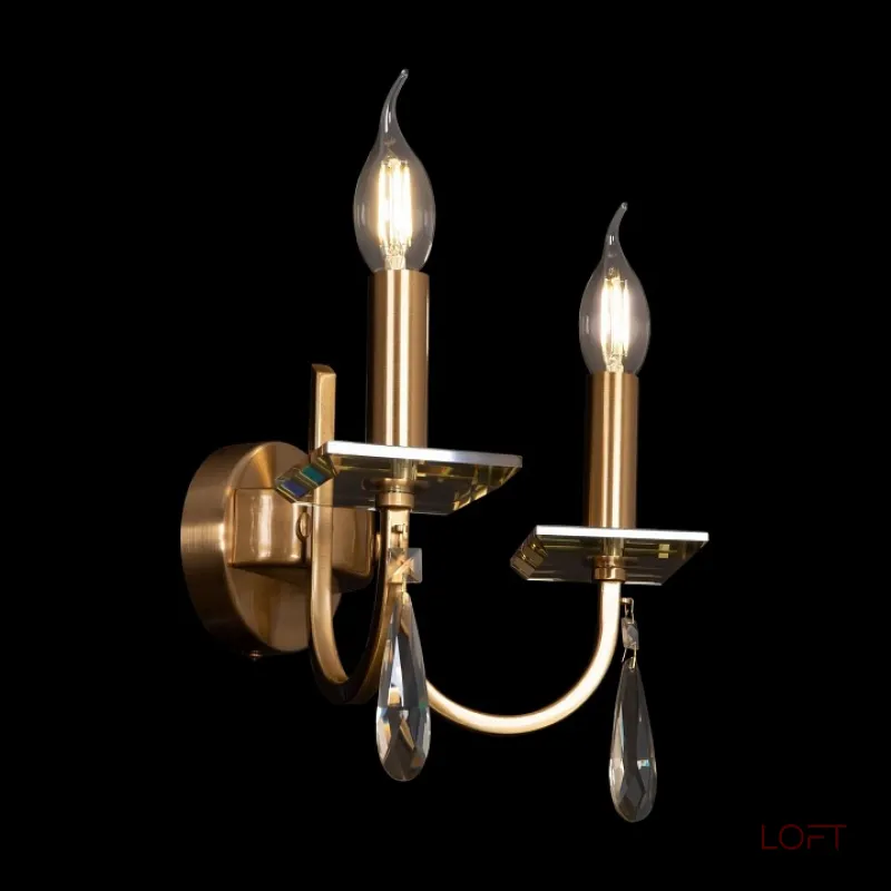 Бра Freya Forte FR1006WL-02G Цвет арматуры золото Цвет плафонов прозрачный