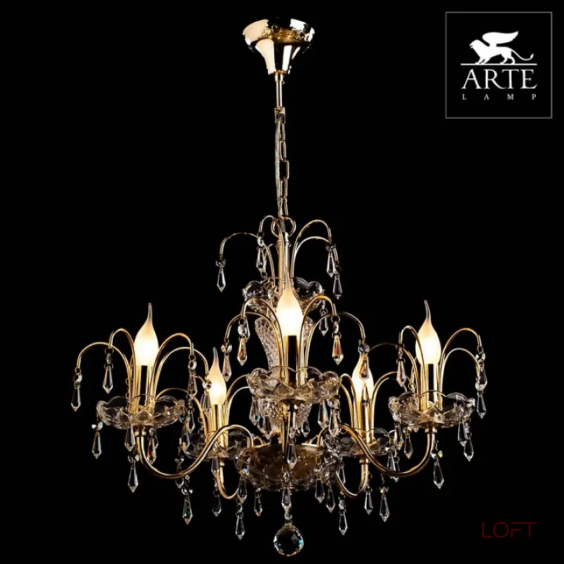 Подвесная люстра Arte Lamp Sparkles A3054LM-5GO 