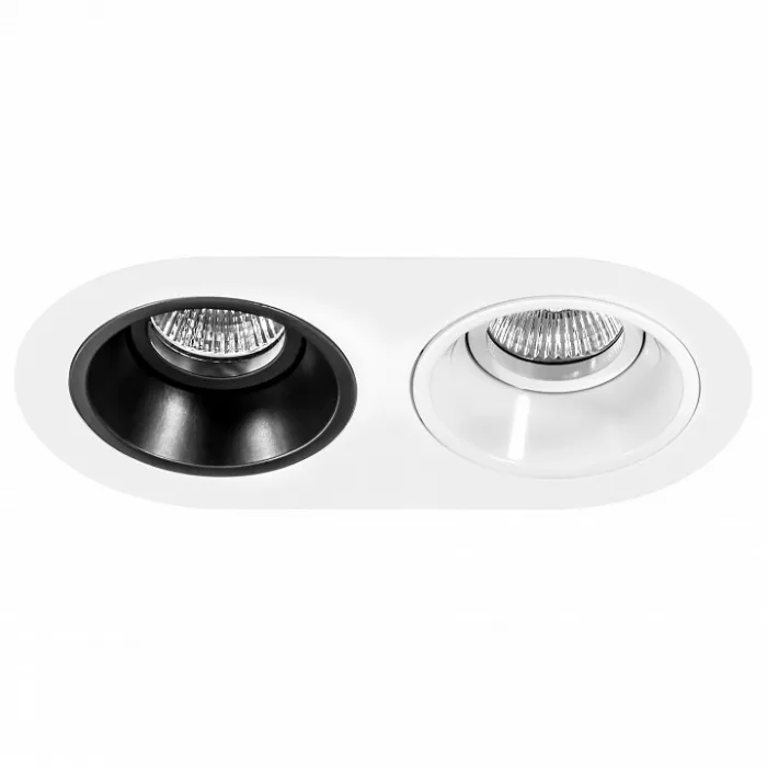 Встраиваемый светильник Lightstar Domino D6560607 цвет арматуры черно-белый от ImperiumLoft