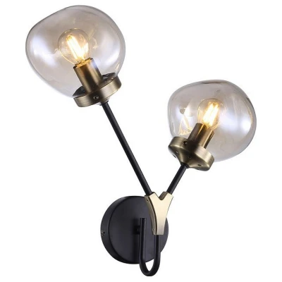 Бра Omnilux Crotone OML-95101-02 Цвет плафонов серый Цвет арматуры чёрный