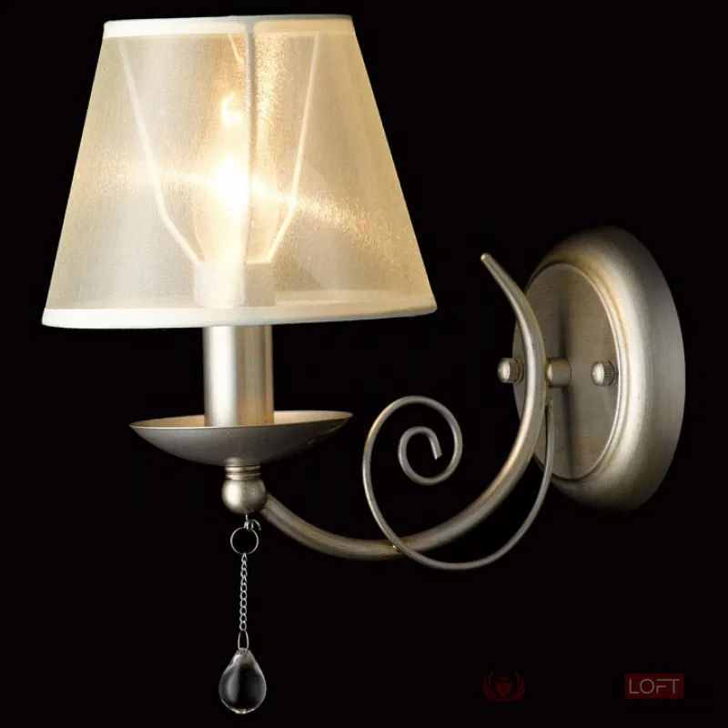Бра MW-Light Глория 3 328020901 Цвет плафонов кремовый Цвет арматуры серебро от ImperiumLoft
