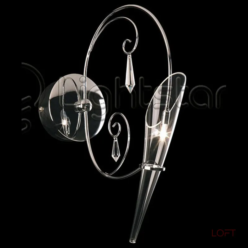Бра Lightstar Scarabeo 755614 Цвет арматуры хром Цвет плафонов прозрачный