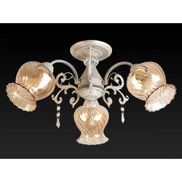 Люстра на штанге TopLight Miranda TL5690D-03WG Цвет арматуры золото Цвет плафонов янтарный от ImperiumLoft